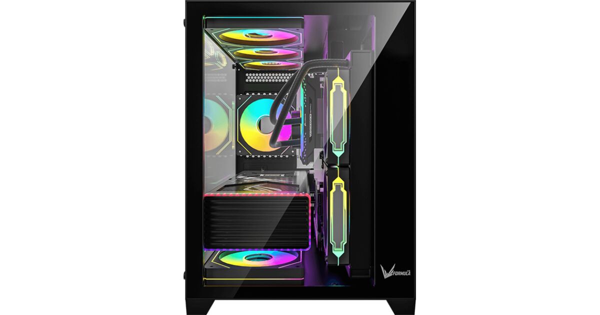 Formula Computer Case - Crystal Z5 Black (black, windowed, 1x12cm venti, mATX , 1xUSB3.0, 1xUSB2.0, 1xType-C) 126794009