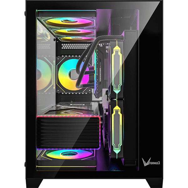 Formula Számítógépház - Crystal Z5 Black (fekete, ablakos, 1x12cm...