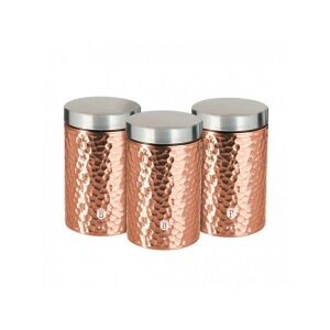 Berlinger Haus rózsaarany 3 részes konyhai tároló szett cukor, tea és kávé számára - Tárolódoboz & kosár