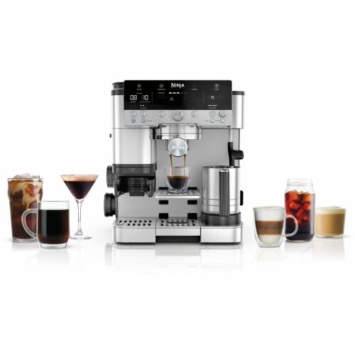 Ninja Luxe Premier 3 az 1-ben kávéfőző őrlővel és habosítóval Latte, Cappuccino, Cold Brew és Espresso készítéséhez, könnyen használható, 4 habosítási beállítás, EU csatlakozó, ezüst, ES601EU 136443888