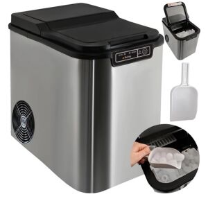 Ruhhy MS-901 Jégkocka készítő gép jégkanállal, 120W, ezüst - Jégkocka készítő gép