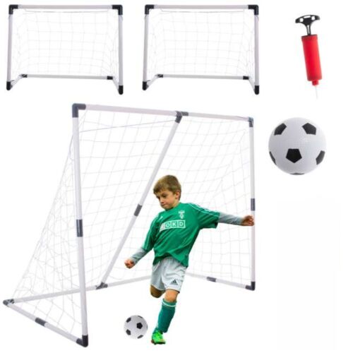 Pepita 2in1 umwandelbares Fußballtor-Set für Kinder, 143x110x70cm, schwarz-weiß, mit Ball und Pumpe