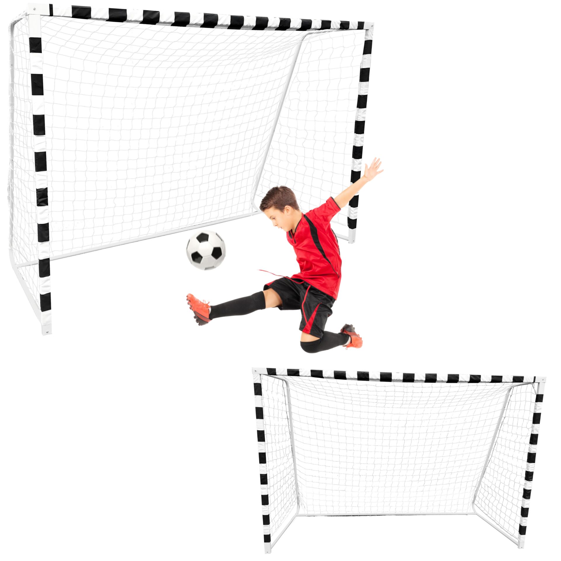 Pepita fém Focikapu hálóval 300x200x120cm - fekete-fehér