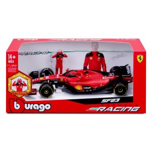 Bburago 1:24 Ferrari SF-23 F1 Trkaći automobil s figurom vozača u kutiji - Igračka