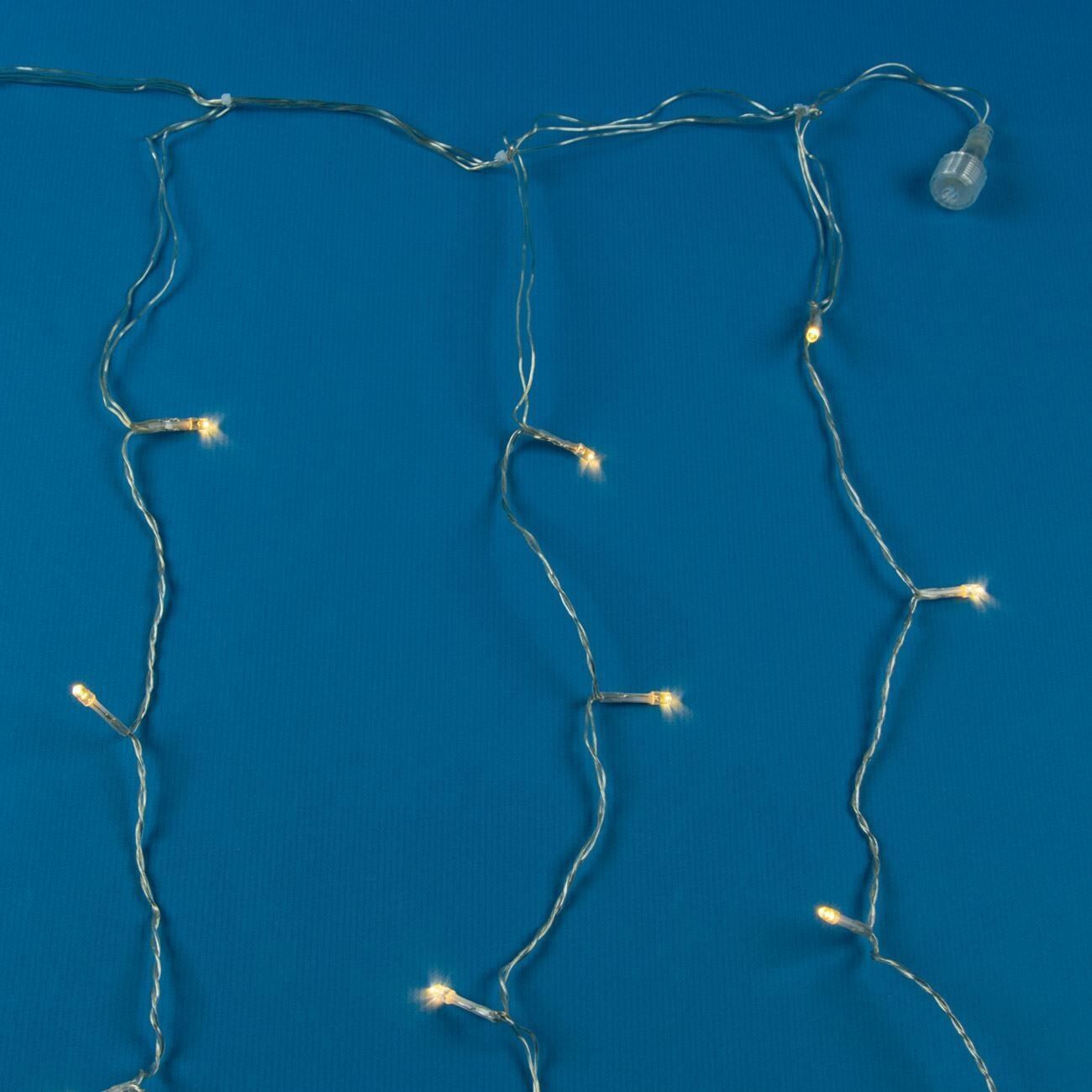 Instalație Lumini Perdea LED, 100 Becurii, Alb Cald, Cablu Transparent, 4.6m, Extensibilă