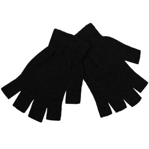 Mănuși negre fără degete pentru bărbați, amestec de acril și elastan - Mănuși pentru bărbați