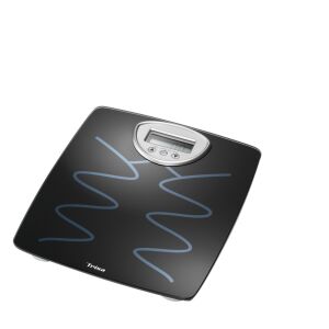 Cântar personal Trisa Body Scan, negru cu design albastru, afișaj LCD - Trisa