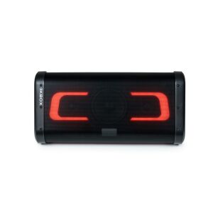 Bigben Party KBOX wireless speaker with red light effects, front view - Bigben Interactive Bluetooth Speaker