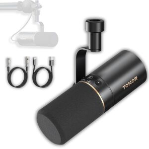Mikrofon USB-kábellel XLR Dynamic Professional, kardioid, TONOR TD510 MV7 SM7B Technologies, PREMIUM hangminőség, zajszűrés, rögzítéshez, podcasthoz, adáshoz, streameléshez, számítógépes játé