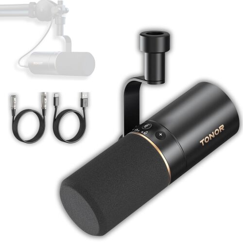 TONOR TD510 USB XLR dinamikus mikrofon kábelekkel és tartóval