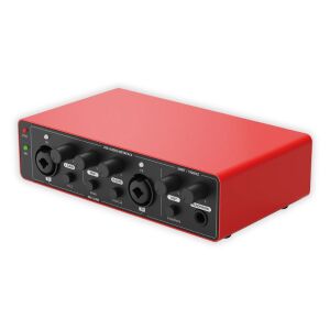 USB-C 3.0 2x2 Gen 3 CR audio interfész, GAS® - prémium mikrofon előerősítő, 48 V fantomtáp, 24 bit/192 kHz High Fidelity felvétel, XLR/MIC/LINE bemenetek, Plug & Play - illesztőprogram nélkül