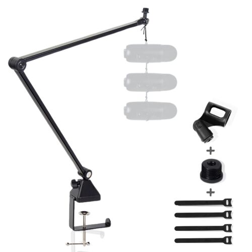 Stativ Microfon Profesional Boom Arm CR|GAS® ZEA24 – Stand reglabil 360° pentru Studio, Birou, Podcast & Streaming & Inregistrari Audio; Suporta pana la 3kg; Design Puternic, Stabil & Elegant 126859587