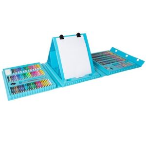 Kunstset zum Malen und Zeichnen, Aufbewahrungs- und Ordnungsbox, 208-teilig, Hellblau