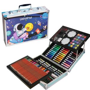 Detská sada na maľovanie a kreslenie WePro Store, 145 dielov, kovová krabica, 3 roky +, modrá astronautka 126860348 - WePro Store