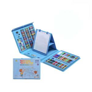 Mal- und Zeichenset für Kinder und Schüler, 208 Kunststoffteile, Yash, blau, 41 x 31 x 6 cm