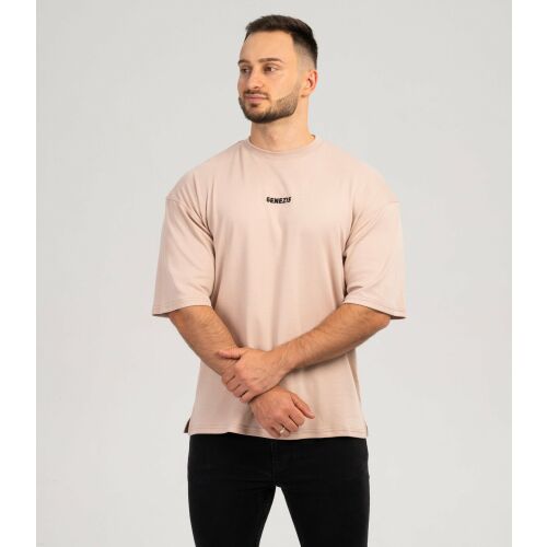Férfi túlméretezett póló "Rebel", bézs - S 126861939