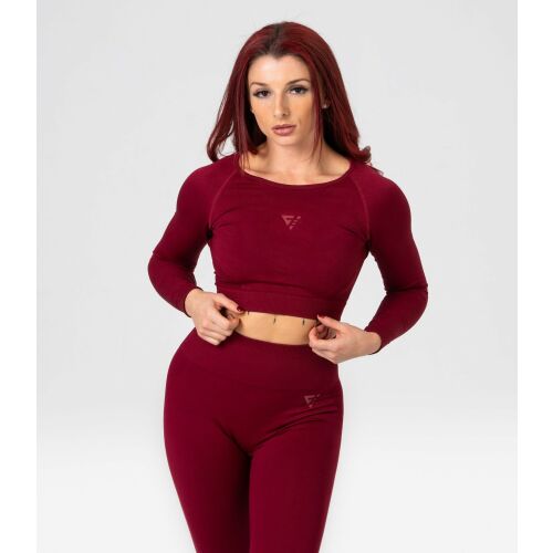 Varrat nélküli női blúz "Velocity", bordó - L