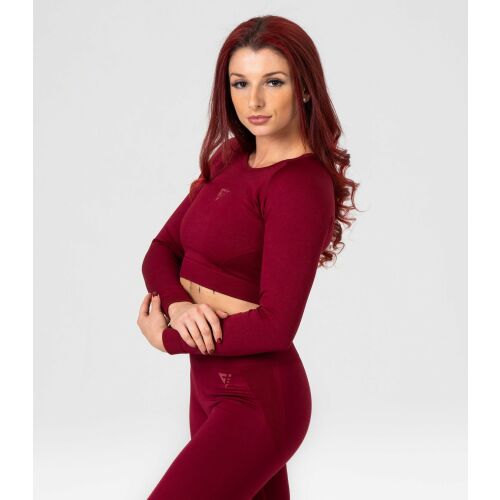 Varrat nélküli női blúz "Velocity", bordó - M