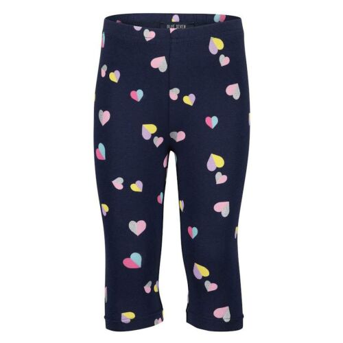 Blue Seven lányka 3/4-es leggings szív mintával, sötétkék - Gyerek leggings