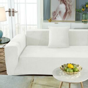 Klasszikus Fotel Huzat (bársonyos, fehér)