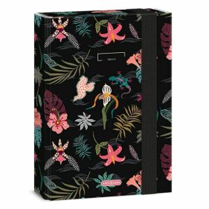 Ars Una TAHITI virágos A5 füzetbox lányoknak, trópusi mintával - Füzetbox