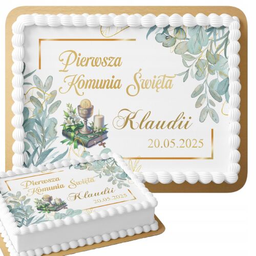 Elsőáldozási torta dísz IHS szimbólummal és egyedi névvel - Otthon és kert