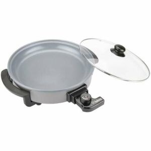 Iskra 40cm Elektrická Panvica s Vekom, Nepriľnavý Povrch - Vákuové zváračky fólií, Stroj na pečenie oblátok, Fritézy, Elektrické hrnce na varenie, Stolové grily a Kuchynské váhy