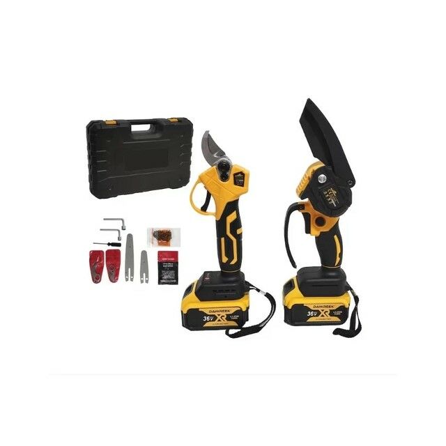 THO M-9034 Láncfűrész és Metszőolló Szerszámkészlet 2db Akkumulátorral 36V