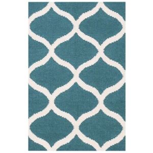 Bakero Kelim Alize középkék szőnyeg, 60x90 cm, marokkói rácsos mintával - Bakero