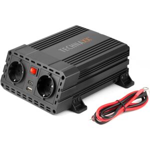 Автомобилен инвертор Technaxx TE19 600W, преобразувател от 12V DC към 230V AC с 2 USB порта и 2 AC гнезда - Technaxx
