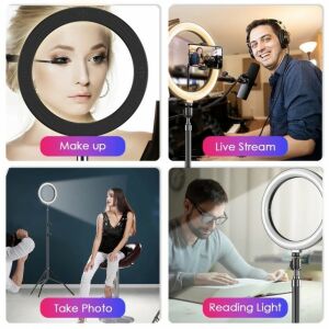 Lampa circulară LED Apexel pentru machiaj, streaming live, fotografie și citit - Lumini LED rotunde și lămpi rotunde