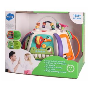 Hola Toys Piramida Aktywności Leśna, interaktywna zabawka dla niemowląt i małych dzieci, wielosensoryczna zabawa, edukacyjna zabawka, od 18 miesięcy - WePro Store
