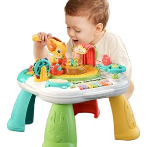 Interaktywny stolik dla niemowląt WePro Store 2 w 1 ze światłami i dźwiękami, perkusją, pociągiem, pianinem i symulatorem jazdy, 18 miesięcy + 126990247 - WePro Store