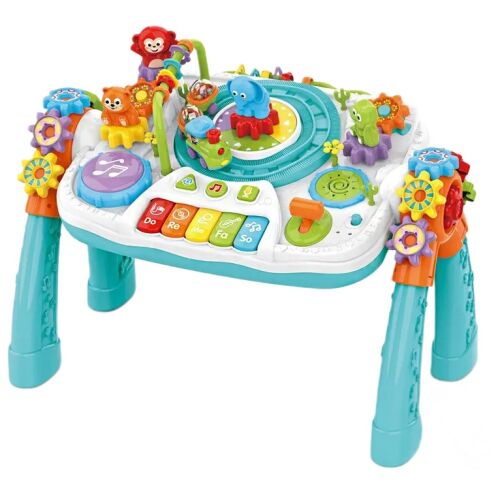 Set masa lego 2 in 1 cu functie de conectare Bluetooth si microfon WePro Store, baterie reincarcabila, Muzica si lumini, trenulet electric, panou de control, 3 ani + 126990299