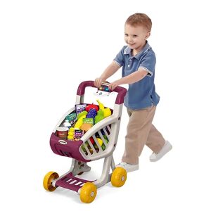 Nákupný vozík do supermarketu WePro Store pre deti so zvukmi a svetlami, 41 doplnkov, ovocie, zelenina, peniaze, fialový, 3 roky + 126990264 - WePro Store