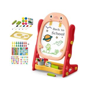 Multifunktionales Zeichenbrett mit zwei Seiten und 2 Brettspielen inklusive WePro Store, magnetische Seite für Zahlen und Buchstaben und schwarze Seite zum Schreiben mit Kreide, spezielles Fa 126990358 - Zeichentafeln, Schreibtafeln