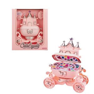 Kinderschminkset mit zahlreichen Accessoires in verschiedenen Farben WePro Store, wasserlöslich, Modell Prinzessinnenschloss, ungiftig, Pink, ab 3 Jahren 126990435 - WePro Store