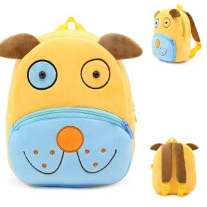 Kindergartenrucksack für Vorschulkinder WePro Store, Yellow Puppy, Plüsch, 26 x 24 x 10 126990495 - WePro Store
