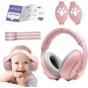 2 в 1 антифони за уши за бебета и деца 3-48 месеца WePro Store, мека и класическа еластична лента за глава, защита на слуха в шумна среда, шумопотискане... 126990403 - WePro Store