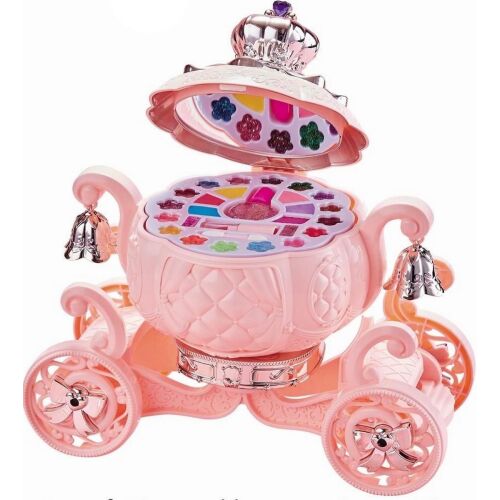 WePro Store Kinder-Make-up-Set, einzigartiges Design, wasserlöslich, Spiegel, Lipgloss, Lidschatten, Puder, ungiftig, Pink 126990483