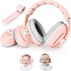 Nauszniki 2 w 1 dla niemowląt i dzieci w wieku 3–48 miesięcy, WePro Store, miękka i klasyczna, elastyczna opaska na głowę, ochrona słuchu w hałaśliwym otoczeniu, redukcja hałasu do 25 dB, kol 126990534 - Ochronniki słuchu