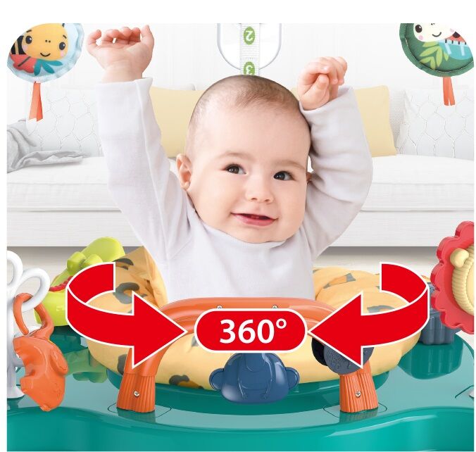 Saritor pentru copii cu Centru de Activitati WePro Store, Baby Jumper, Ajustabil pe Inaltime, Scaun Rotativ 360, Sunete, Lumini si Accesorii atractive, ideal pentru bebelusi de la 6 luni+, Ze