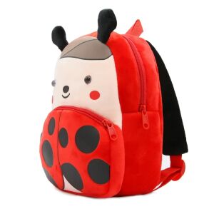 Kindergartenrucksack für Vorschulkinder WePro Store, Marienkäfer-Modell, Plüsch, 26x24x10 126990801 - WePro Store