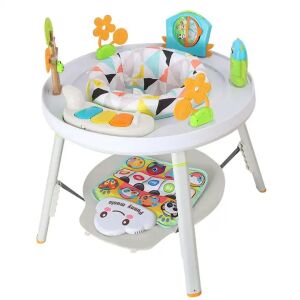 WePro Store Baby Jumper Activity Center, показващ общия дизайн и функции, включително пианото, игралната постелка и регулируемата височина. - WePro Store