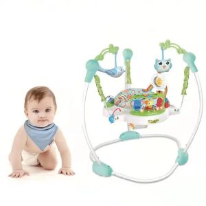Baby Jumper mit Tier-Spielzeug, WePro Store, Baby-Aktivitätszentrum, höhenverstellbar, 360 Grad drehbarer Sitz, Lichter, Geräusche, interaktives Spielzeug, mehrfarbig, 6 Monate+ - Babywalker