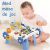 WePro Store 3-in-1 Activity Center Walker, blau, im Aktivitätstisch-Modus, mit einem Baby, das damit spielt