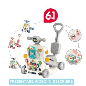 WePro Store 6-в-1 Activity Walker, Baby Walker, Ride On, Scooter, Игрална маса, Люлка, Сив - WePro Store