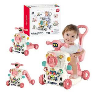 WePro Store 6-v-1 multifunkčné chodítko a predchodítko, hojdací režim, kolobežka, skúter, chôdza, centrum aktivít a odnímateľný panel, hudobná klávesnica, zvuky a svetlá, 6 mesiacov +, ružová 126991006 - WePro Store