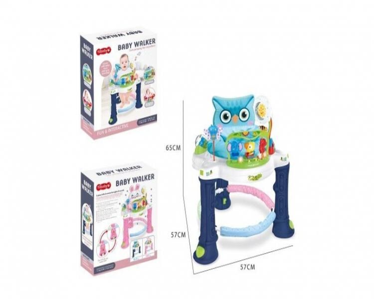 WePro Store Lauflernhilfe mit Aktivitätszentrum, 360-Grad-Drehung, Geräusche, Lichter, attraktives Zubehör, Blau, ab 6 Monaten