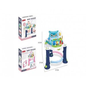 WePro Store Baby Walker cu centru de activitate, albastru, rotație 360 de grade, sunete, lumini, accesorii atractive, 6 luni+ - Premergatoare și Jocuri de dezvoltare pentru copii mici